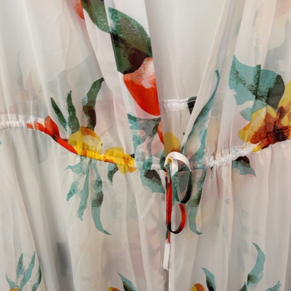 Floral Sheer overlay for beach or casual layered look - Picture 3 of 4